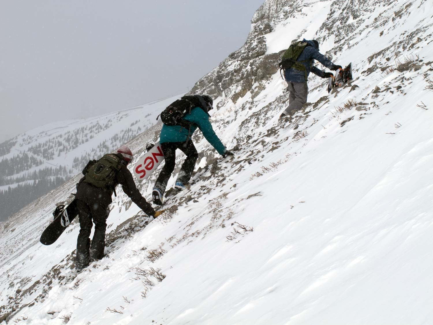 Early season traversing to Haze Hill with Matt, Tallis and Glendon.