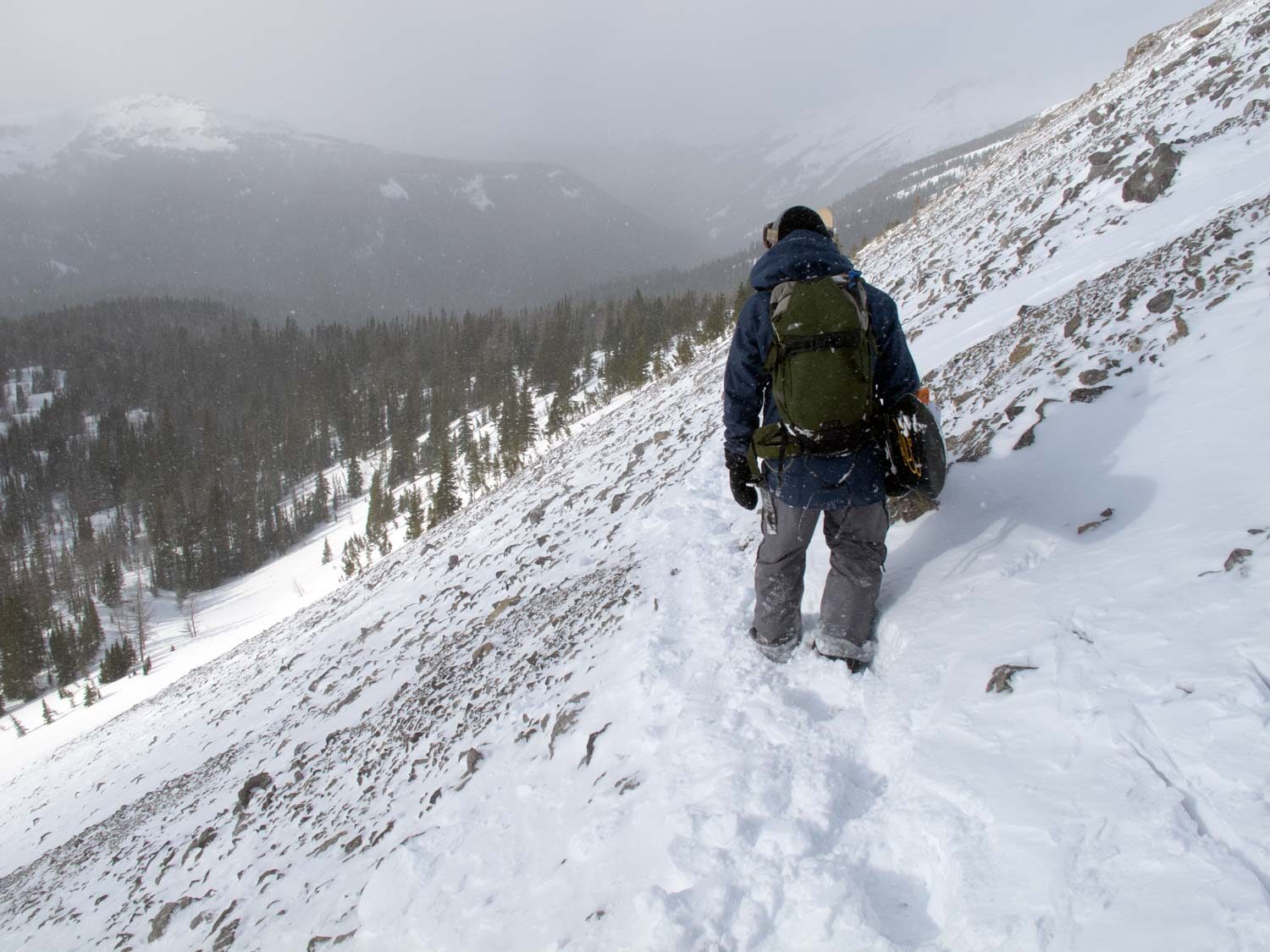 Matt starting the traverse to Haze Hill.