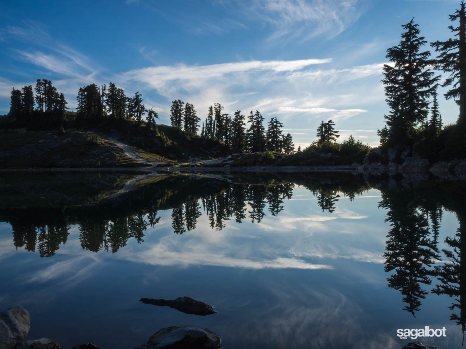 Looking west - this lake was glass.